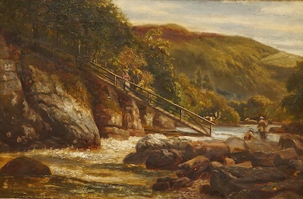 Alfred Banner (Act.1880-1915), ‘The Miners Bridge’, signed and dated 1893 verso, oil on canvas, 35 x 52cm